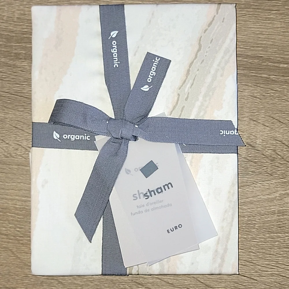 West Elm Euro Sham Organic Sateen Marble Frost Gray
